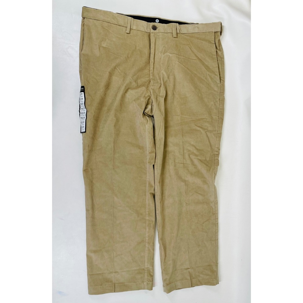 Haggar Mens Premium Stretch Corduroy Pants 42x30 Khaki Classic Fit HC00229 NWT
